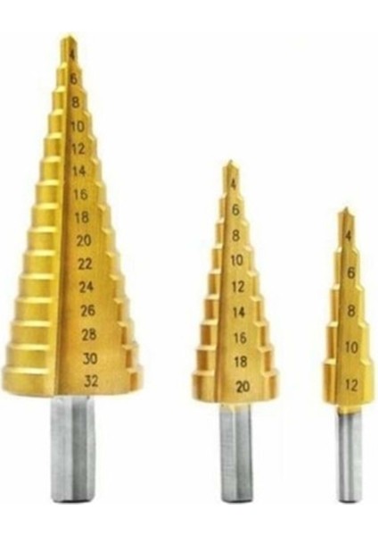 Üçlü Kademeli Matkap Ucu Seti (4-12)+(4-20)+(4-32) EMKA-208