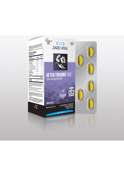 Keten Tohumu Yağı 1250 Mg 60 Kapsül
