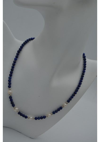 Lapis Lazuli ve Incili Kadın Kolye