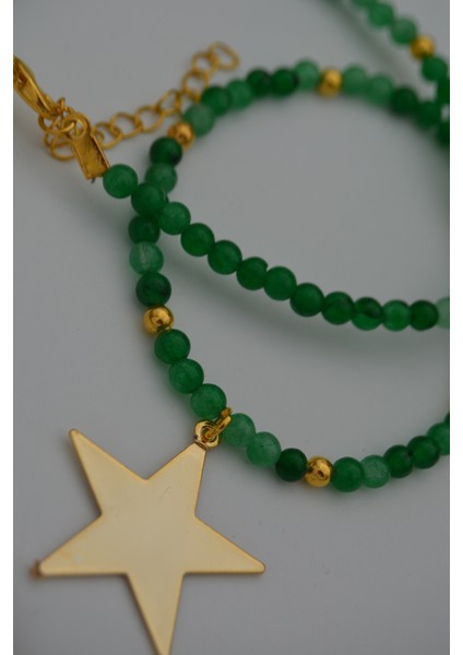 Yeşim Taşlı Yıldızlı Kadın Kolye Doğal Taş fiyatları