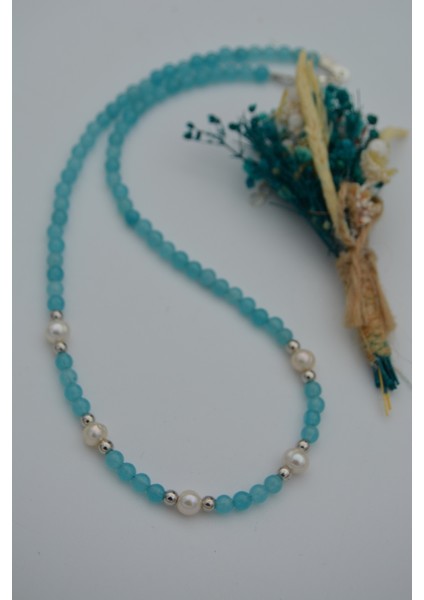 Jade ve Incili Kadın Doğal Taş Kolye fiyatları