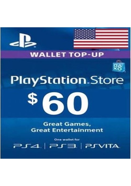 Playstation PSN Card 60 DOLAR(US) United States