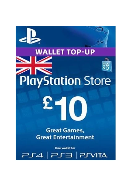 Playstation Psn Card  10 GBP / 10 Pound (UK) Unıted Kıngdom