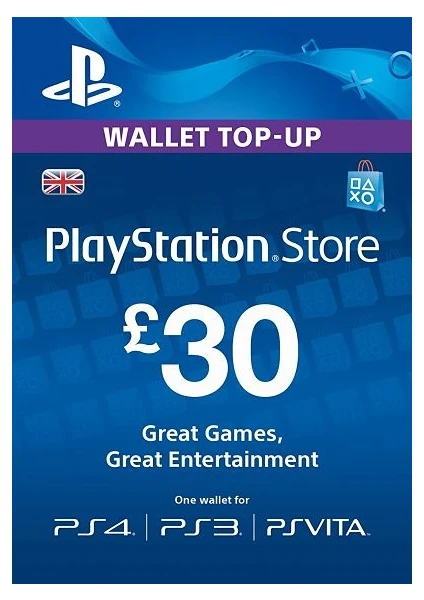 Playstation Psn Card  30 GBP / 30 Pound (UK) Unıted Kıngdom