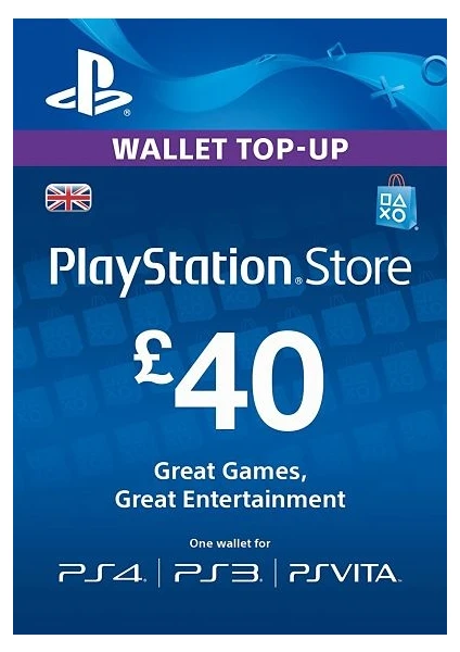 Playstation Psn Card 40 Pound Uk Unıted Kıngdom