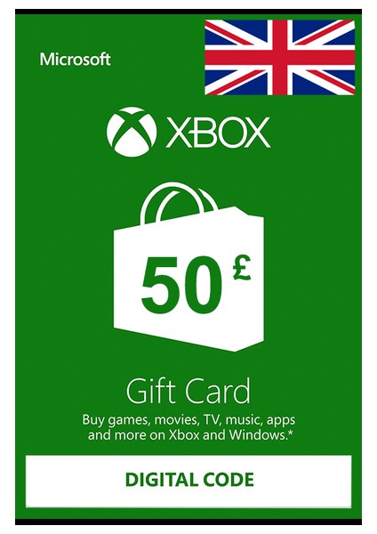 Xbox Live Gift Card 50 GBP / 50 POUND (UK) United Kingdom