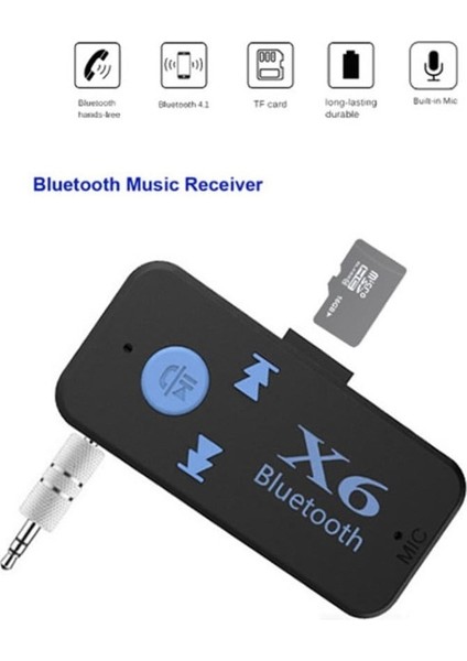 X6 Blutooth Aux Wireless Receiver Kit BT-450