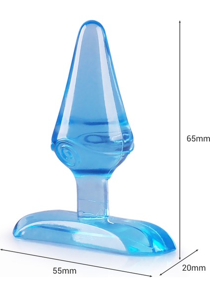 Pretty Love Mini 7 cm Jel Dokulu Süper Vantuzlu Anal Plug Tıpa Mavi