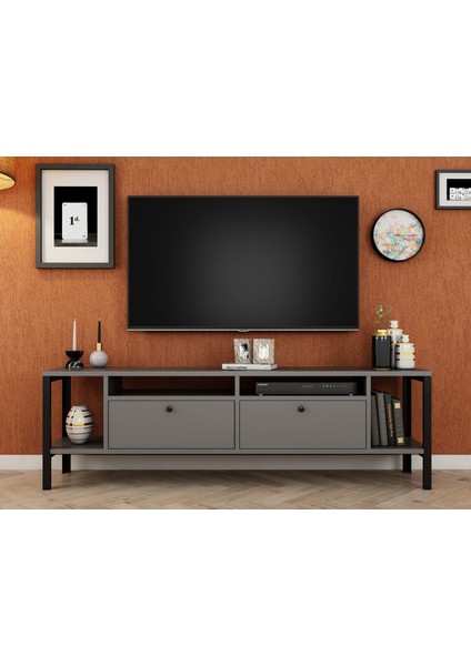 Alaluna Metal Ayaklı Antrasit 160 cm Tv Ünitesi