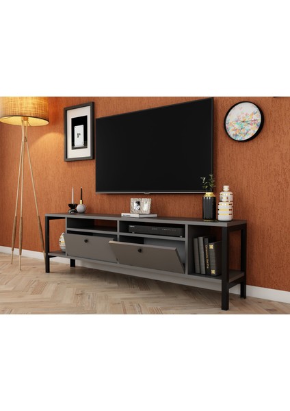 Alaluna Metal Ayaklı Antrasit 160 cm Tv Ünitesi