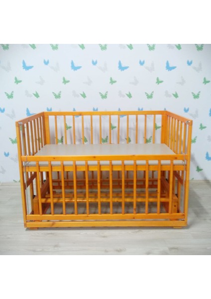 Sallanan Ahşap Park Beşik, Kademeli, Asansörlü Vernikli (60X120) fırsatları