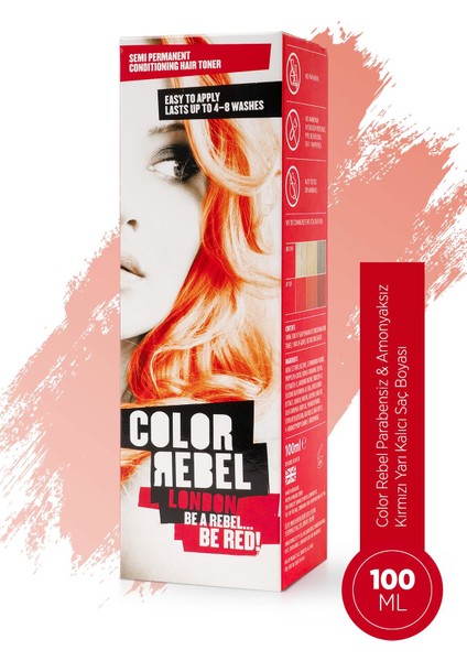 Color Rebel London Parabensiz & Amonyaksız Kırmızı Geçici Saç Boyası 100 ml