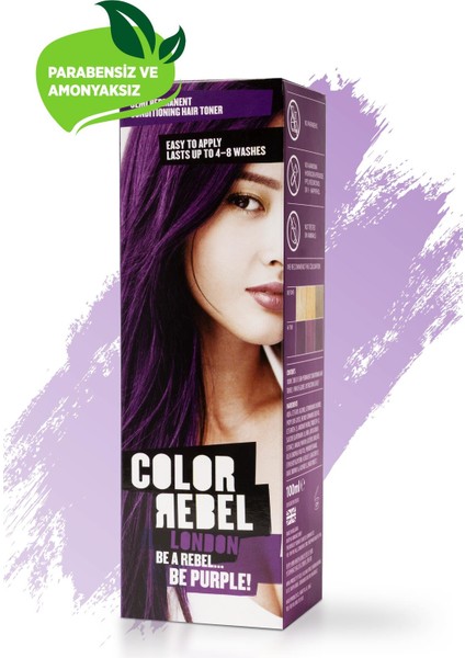 Color Rebel  London Parabensiz & Amonyaksız Mor Geçici Saç Boyası 100 ml