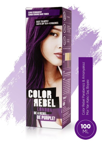 Color Rebel  London Parabensiz & Amonyaksız Mor Geçici Saç Boyası 100 ml