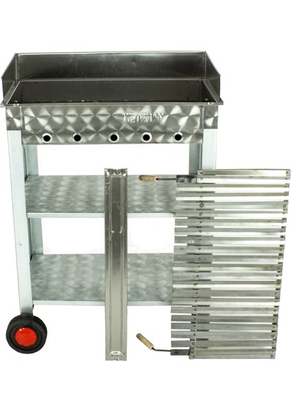 Battal Boy Pervazlı Lama Izgaralı Mangal 2 Tekerlekli 70 x 40 fiyatları