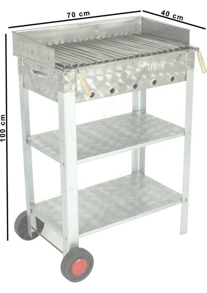 Battal Boy Pervazlı Lama Izgaralı Mangal 2 Tekerlekli 70 x 40 fırsatları