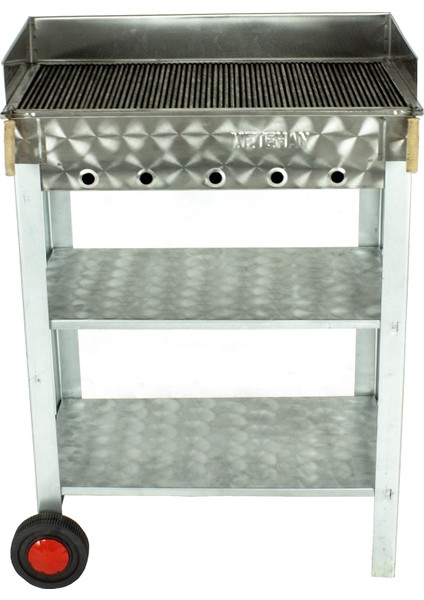 Battal Boy Pervazlı Maltız Izgaralı Mangal 2 Tekerlekli 70 x 40