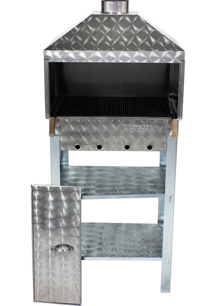 Davlumbazlı Kapaklı Bacalı Maltız Izgaralı Mangal 2 Tekerlekli fiyatları