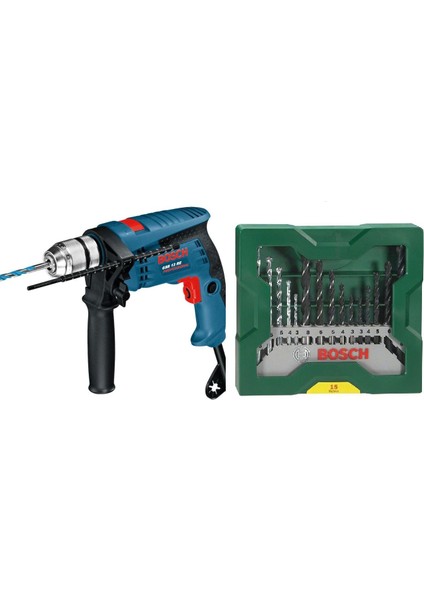 Gsb 13 Re 600 W Darbeli Matkap + Bosch 15 Parça Matkap Ucu Seti