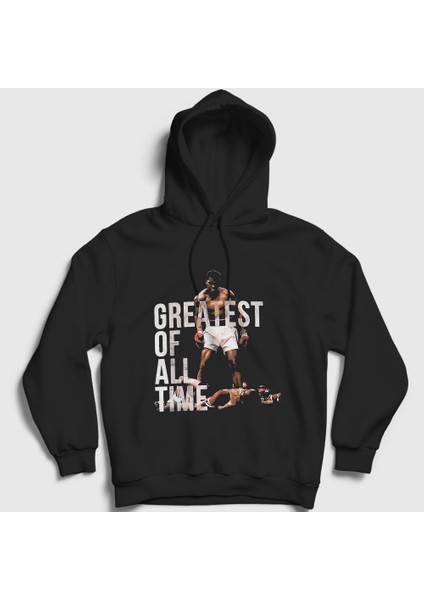 Unisex Siyah Goat Muhammed Ali Kapüşonlu Sweatshirt