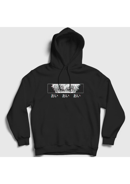 Unisex Siyah Bakugo Eyes Anime Boku No Hero Academia Kapüşonlu Sweatshirt
