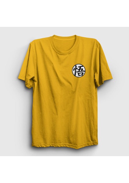 Unisex Sarı Kanji Go Anime Dragon Ball T-Shirt