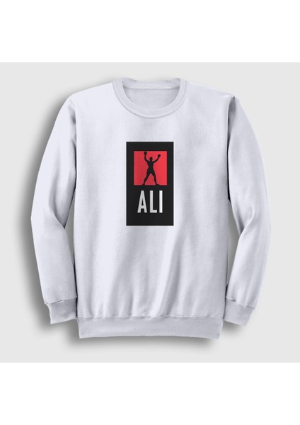 Unisex Beyaz Victory Muhammed Ali Sweatshirt