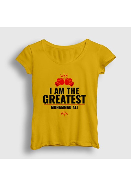 Kadın Sarı Greatest Muhammed Ali T-Shirt