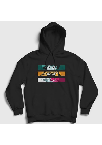 Unisex Siyah Eyes Anime Boku No Hero Academia Kapüşonlu Sweatshirt