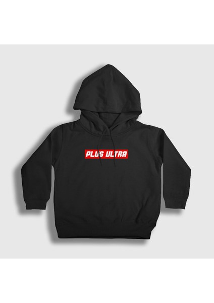 Unisex Çocuk Siyah Plus Ultra Anime Boku No Hero Academia Kapüşonlu Sweatshirt