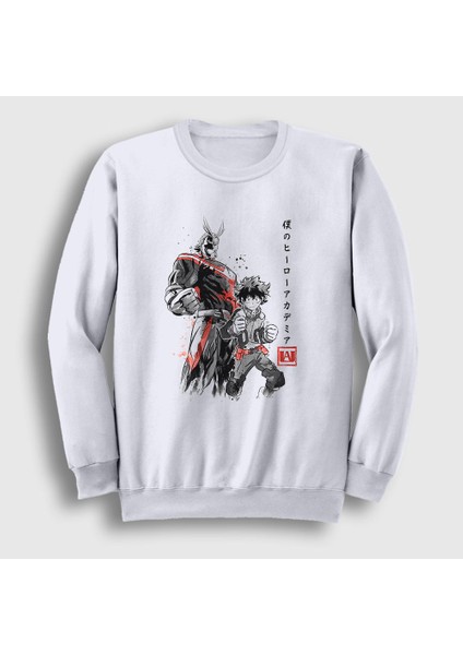 Unisex Beyaz Team Anime Boku No Hero Academia Sweatshirt