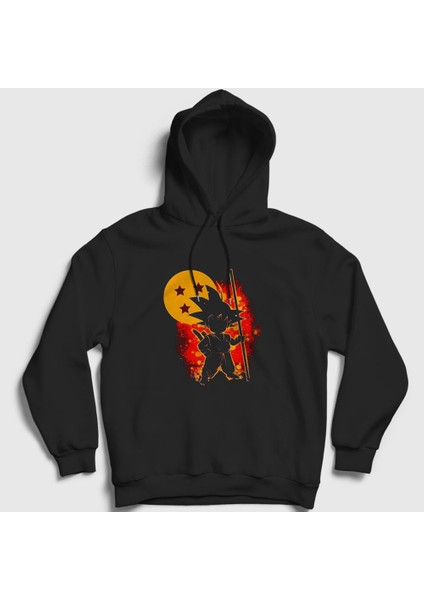 Unisex Siyah Kid Goku Anime Dragon Ball Kapüşonlu Sweatshirt