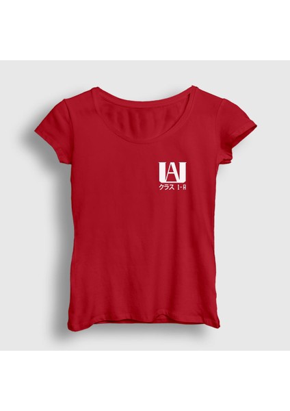 Kadın Kırmızı Ua Anime Boku No Hero Academia T-Shirt