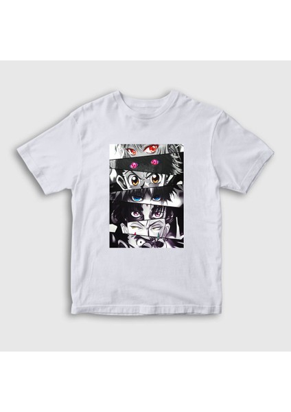 Unisex Çocuk Beyaz Eyes Anime Hunter x Hunter T-Shirt