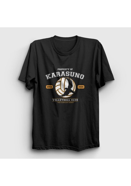 Unisex Siyah Karasuna Voleybol Anime Haikyu T-Shirt