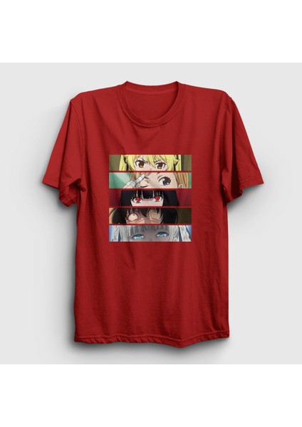 Unisex Kırmızı Girls Anime Kakegurui T-Shirt