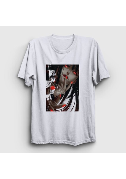 Unisex Beyaz Yumeko Anime Kakegurui T-Shirt