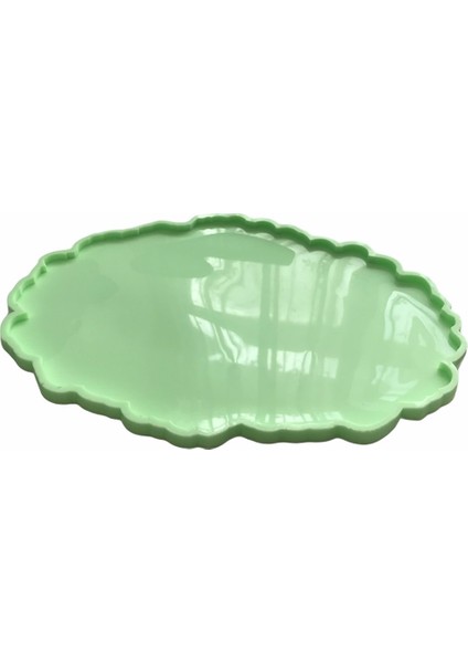 Parti Vitrini Küçük Oval Silikon Epoksi Tepsi Kalıbı 28 x 18 x 0.8 cm