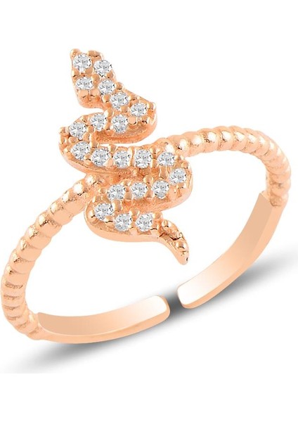 Gümüş Rose Yılan Kolye Küpe ve Yüzük Seti modelleri