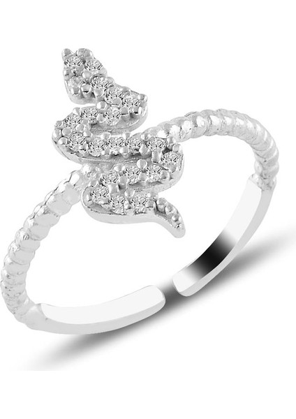 Gümüş Rodyumlu Yılan Kolye Küpe ve Yüzük Seti modelleri