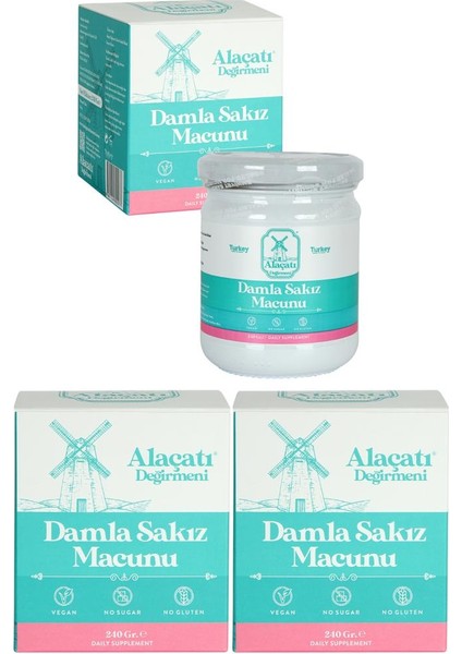 Damla Sakız Macunu 3 x 240 gr 3'lü Set fiyatları