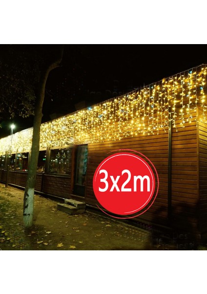 3X2M Sarkıt Perde LED Aydınlatma Tek Modlu Gün Işığı 220V