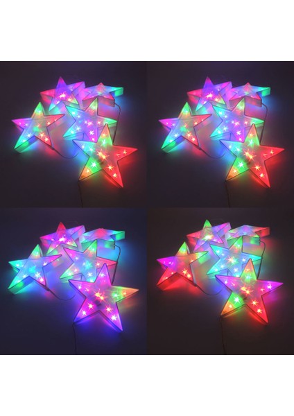 Rgb Yıldız Sarkıt 5'li Set Ledli Aydınlatma 2m Animasyonlu