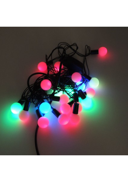 Misket Top Rgb Yılbaşı Ağaç Bahçe Ip Süs Aydınlatma 20 LED Işık 3m