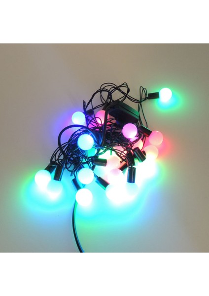 Misket Top Rgb Yılbaşı Ağaç Bahçe Ip Süs Aydınlatma 20 LED Işık 3m