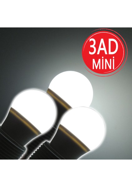 Mini Tasarruflu LED Ampul 5 W Beyaz Işık E27 3 Adet