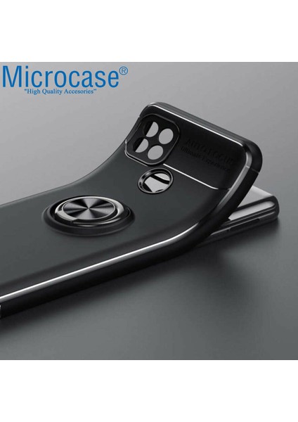 Realme C21 Focus Serisi Yüzük Standlı Silikon Kılıf - Siyah fiyatları