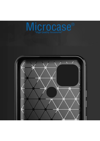 Realme C21 Brushed Carbon Fiber Silikon Kılıf - Siyah indirimleri