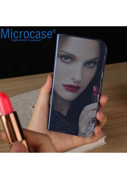 Xiaomi Mi 10 Youth 5g Aynalı Kapak Clear View Flip Cover Mirror Kılıf - Siyah fırsatları