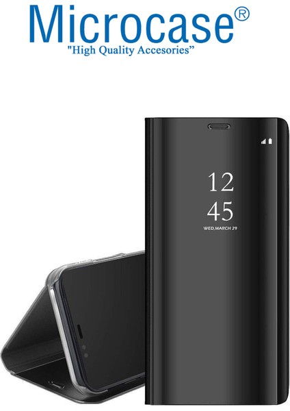 Oppo Reno 5 5g Aynalı Kapak Clear View Flip Cover Mirror Kılıf - Siyah fiyatları
